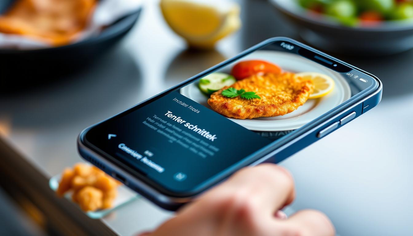Digitale Speisekarte auf dem Smartphone für kontaktlose Bestellung
