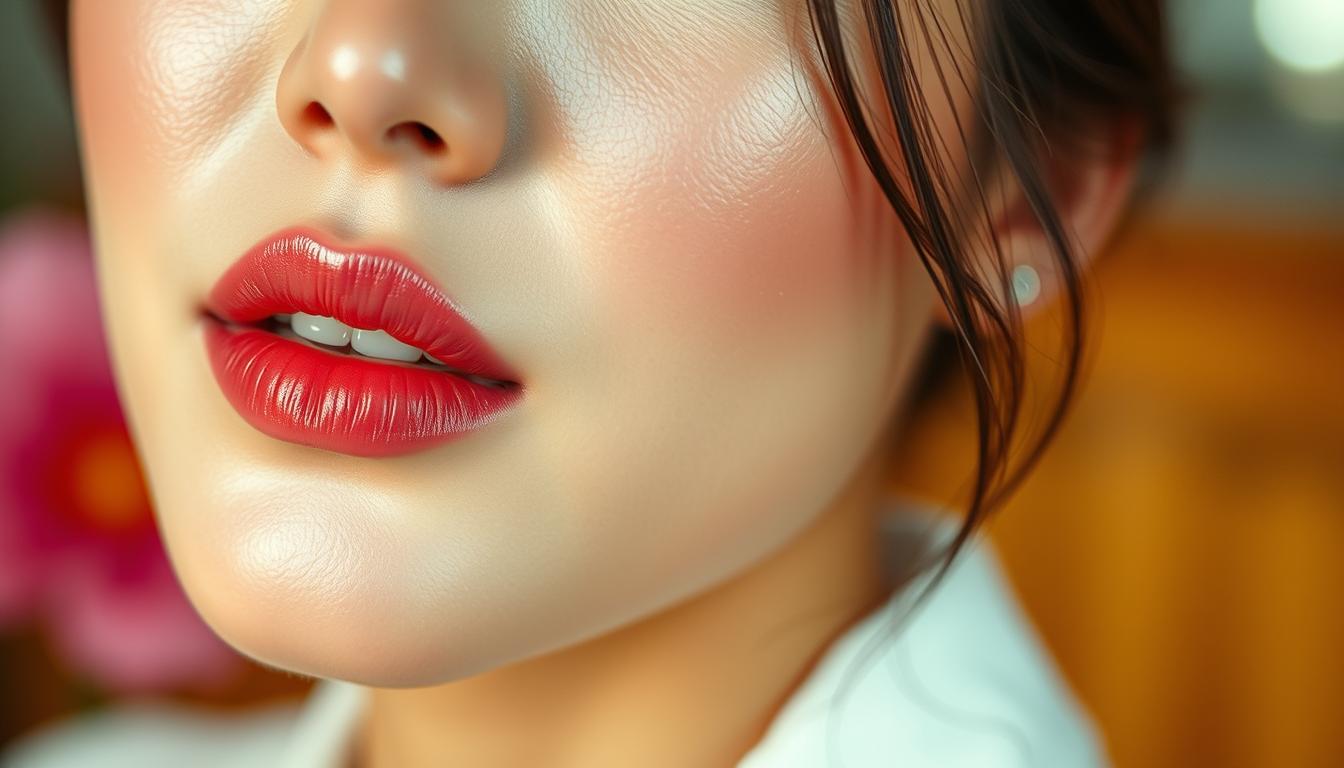 Koreanisches Make-up für volle Lippen