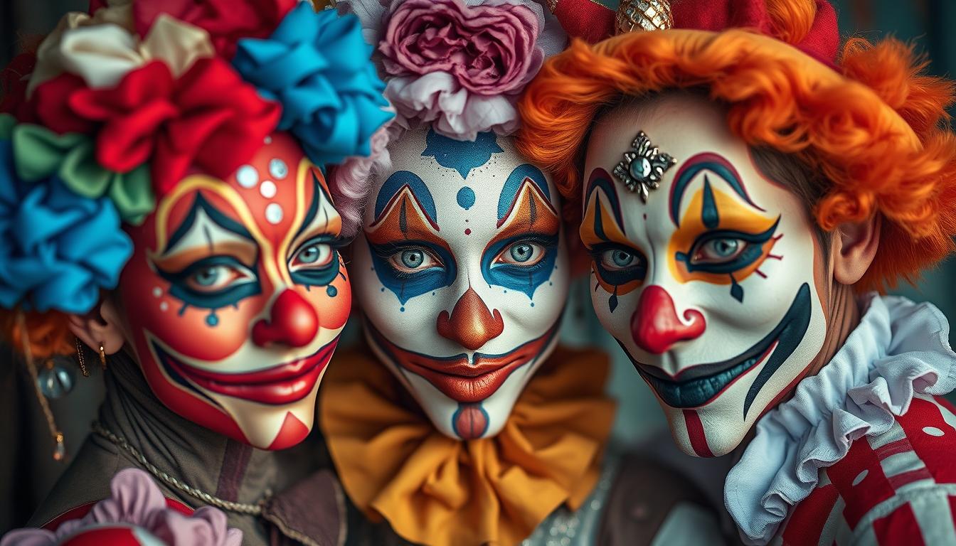 Kreative Clown Make-up Variationen