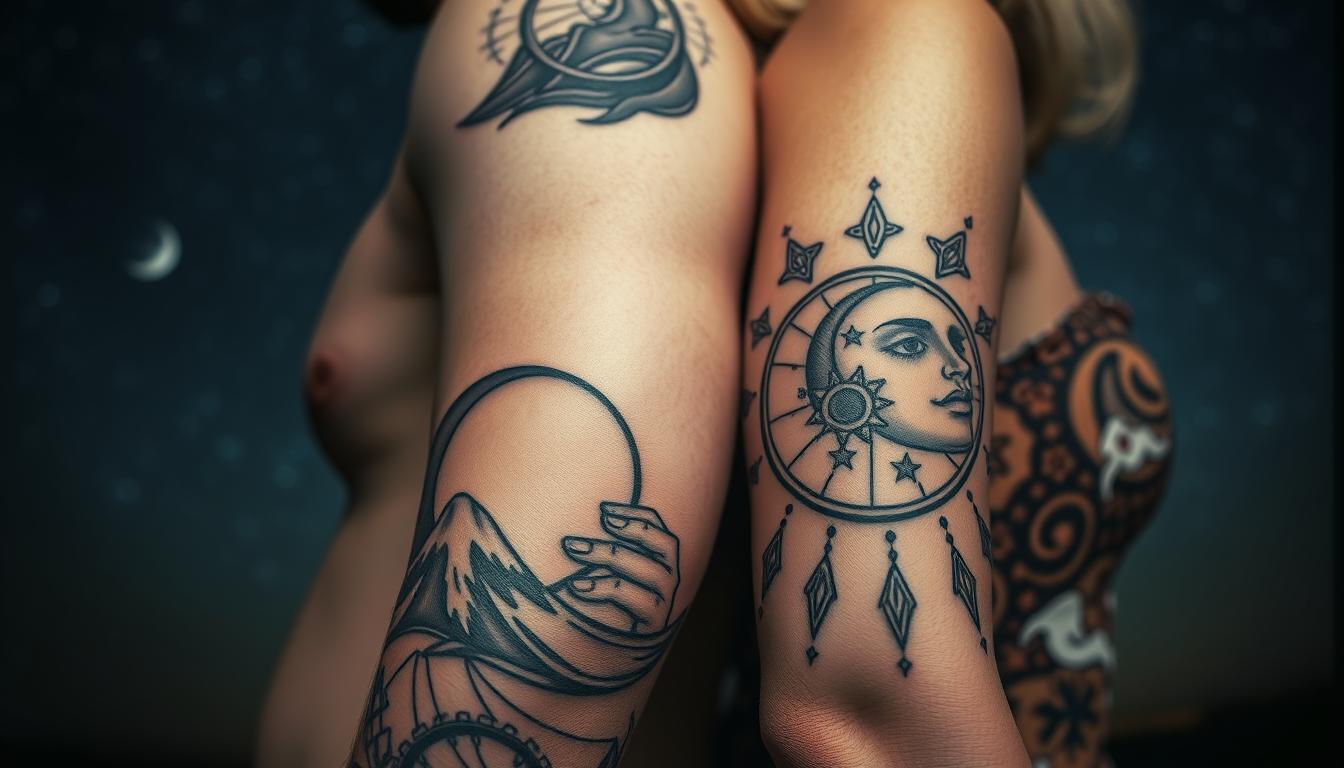 Mond Tattoo Männer Frauen unisex