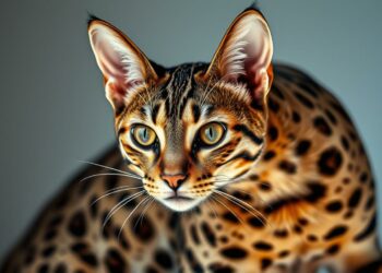 Ocicat Katze mit charakteristischem getupftem Fell