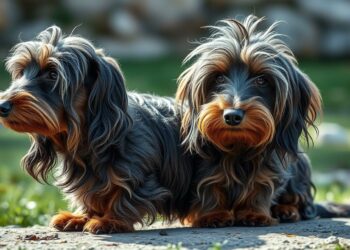 Rauhaardackel mit charakteristischem drahtigen Fell