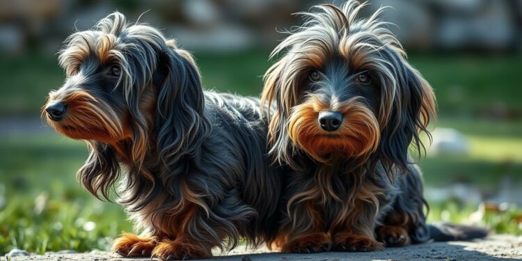 Rauhaardackel mit charakteristischem drahtigen Fell