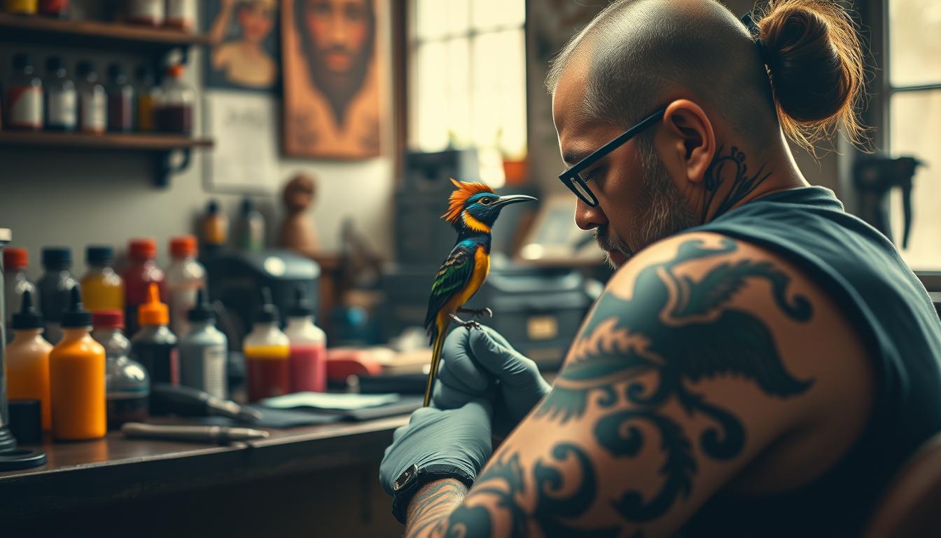 Tattoo Artist finden Kolibri