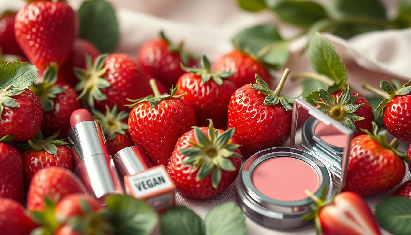 Vegane Kosmetik für Erdbeer-Make-up