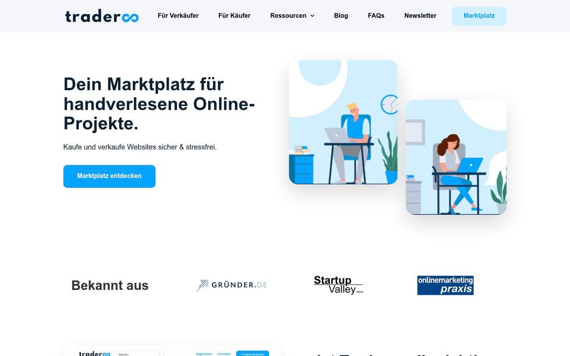 Flippa Alternativen - beste Plattform in Deutschland 3 Screenshot von Traderoo.de