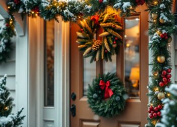 hauseingang weihnachtsdeko für draussen selber machen